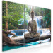 Bild auf Leinwand Buddha and Waterfall (3 Parts) Green 121989 additionalThumb 2