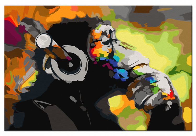 Wandbild zum Ausmalen Affe mit Kopfhörer (Multicolor) 132489 additionalImage 7