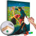 Wandbild zum Ausmalen Tango in the Moonlight - A Dancing Couple in a Colorful Meadow 144089