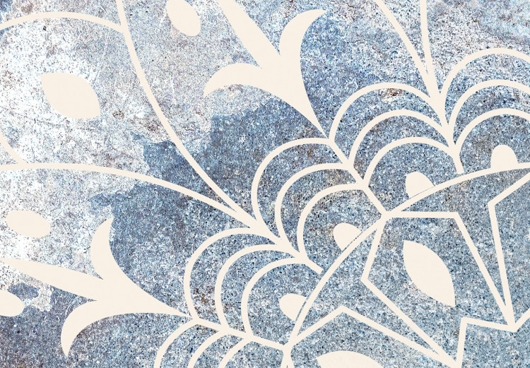 Wandbild XXL Mandala - A Bright Cream-Colored Ornament on a Blue Background [Large Format] 151189 additionalImage 4