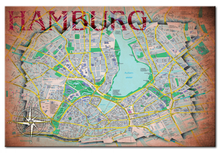 Dekorative Pinnwand Hamburg [Cork Map] 92189 additionalImage 2