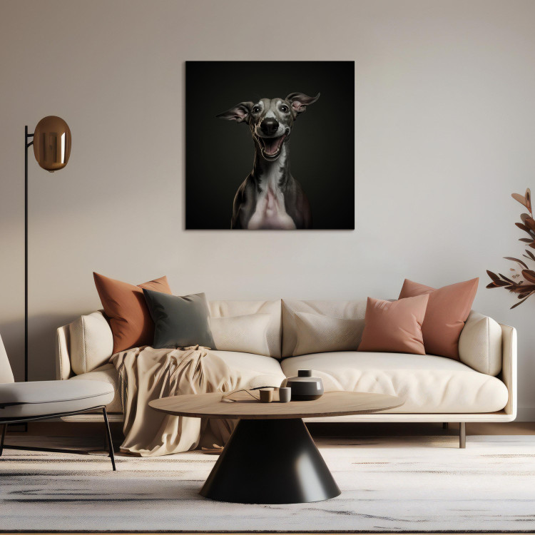 Leinwandbild AI Greyhound Dog - Portrait of a Wide Smiling Animal - Square 150199 additionalImage 5