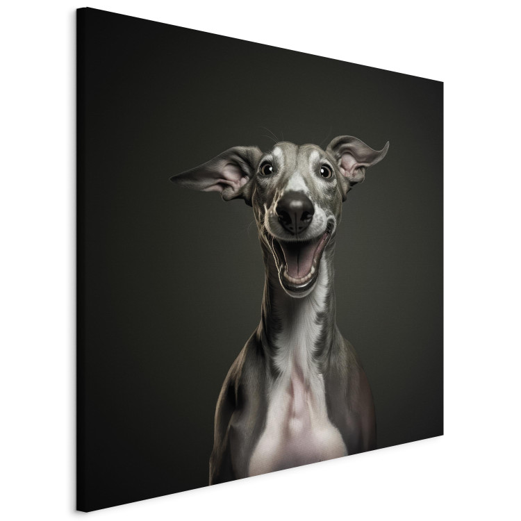 Leinwandbild AI Greyhound Dog - Portrait of a Wide Smiling Animal - Square 150199 additionalImage 2